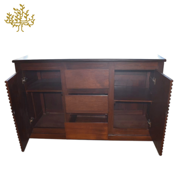 Elegant French-Style Teak Storage Table – 2 Doors & 3 Drawers Inclusive GST and Delivery - Image 8