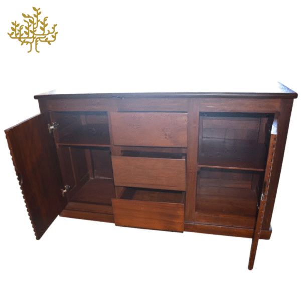 Elegant French-Style Teak Storage Table – 2 Doors & 3 Drawers Inclusive GST and Delivery - Image 9