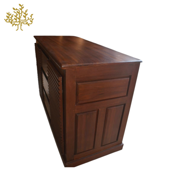 Elegant French-Style Teak Storage Table – 2 Doors & 3 Drawers Inclusive GST and Delivery - Image 11