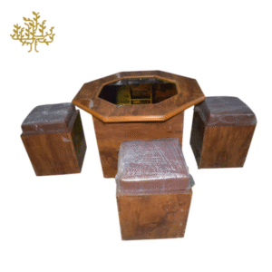 Lumber Park® Mystery Well Coffee Table with 4 Puffy Stool