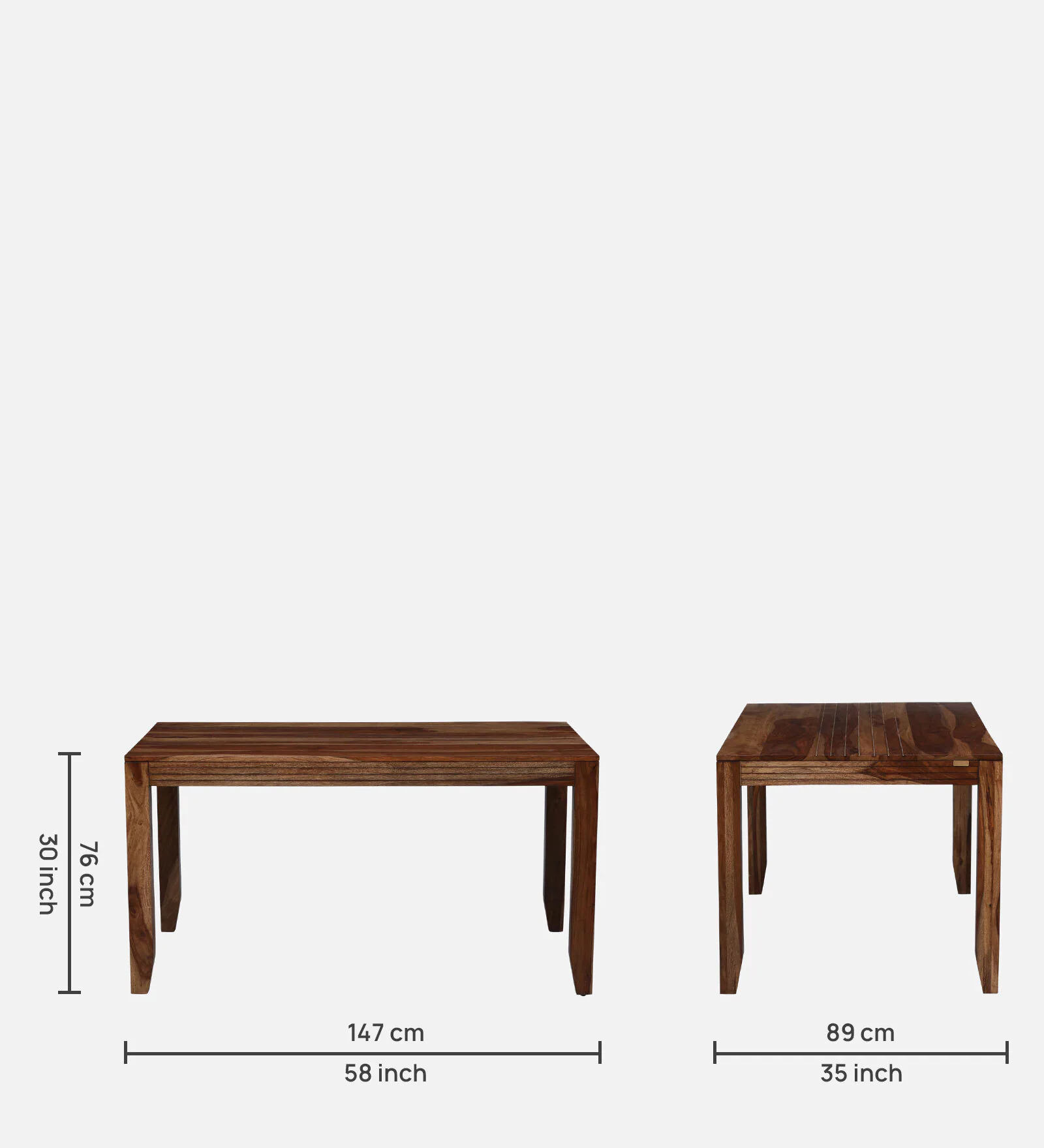 Lumber Park™ Teak Wood 6 Seater Dining Set In Scratch Resistant Rustic Teak Finish with Bench - Image 4