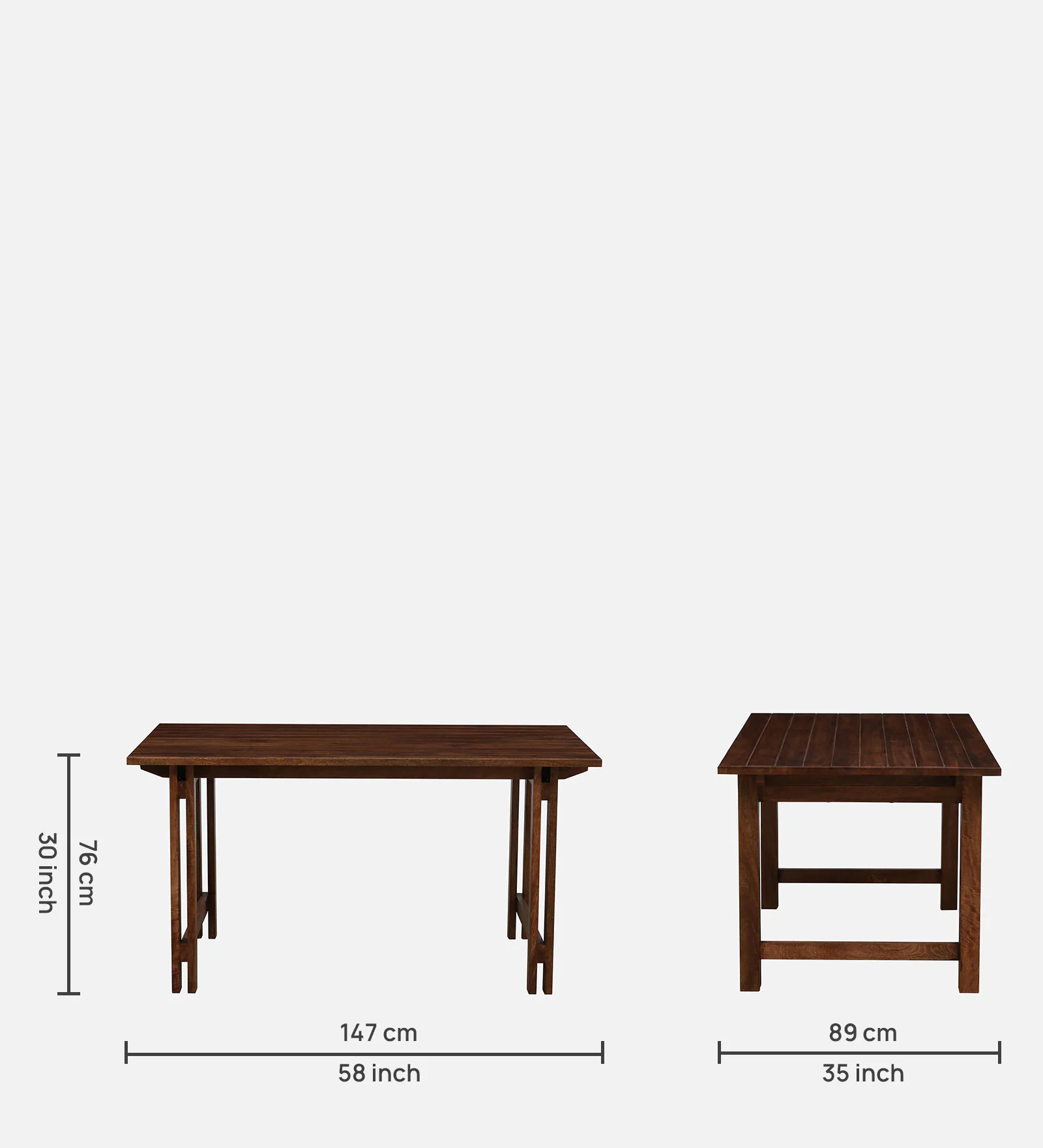Lumber Park™ Teak Wood 6 Seater Dining Set In Scratch Resistant Rustic Teak Finish - Image 5